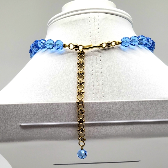 Heidi Daus Art Deco Locket Necklace and Earrings Set with Sapphire Crystals - Picture 11 of 13